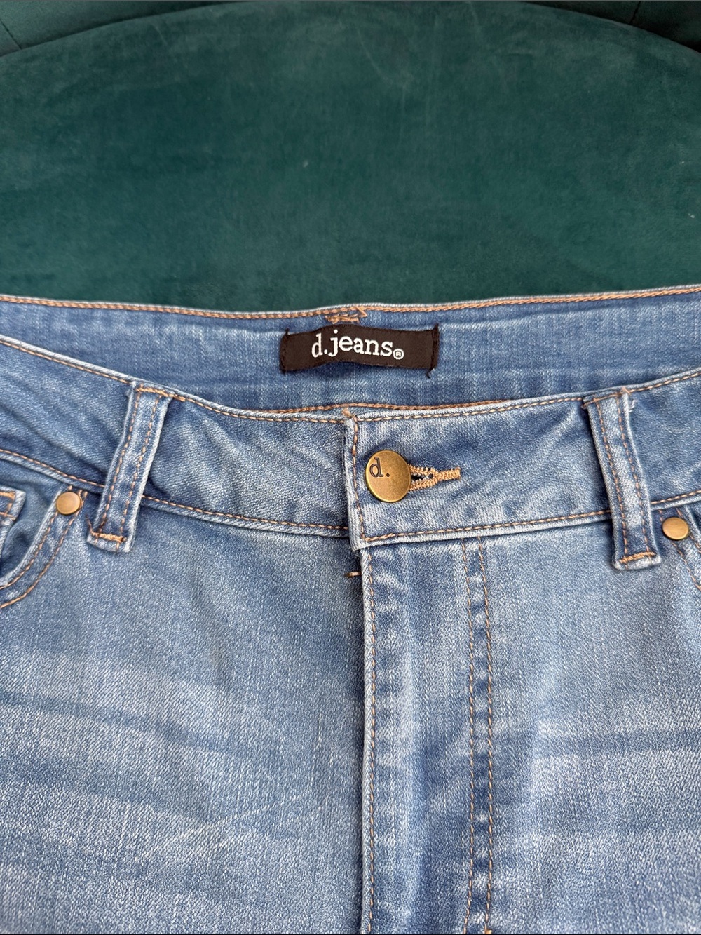 d. jeans Light Blue High-Rise Distressed Straight Jeans